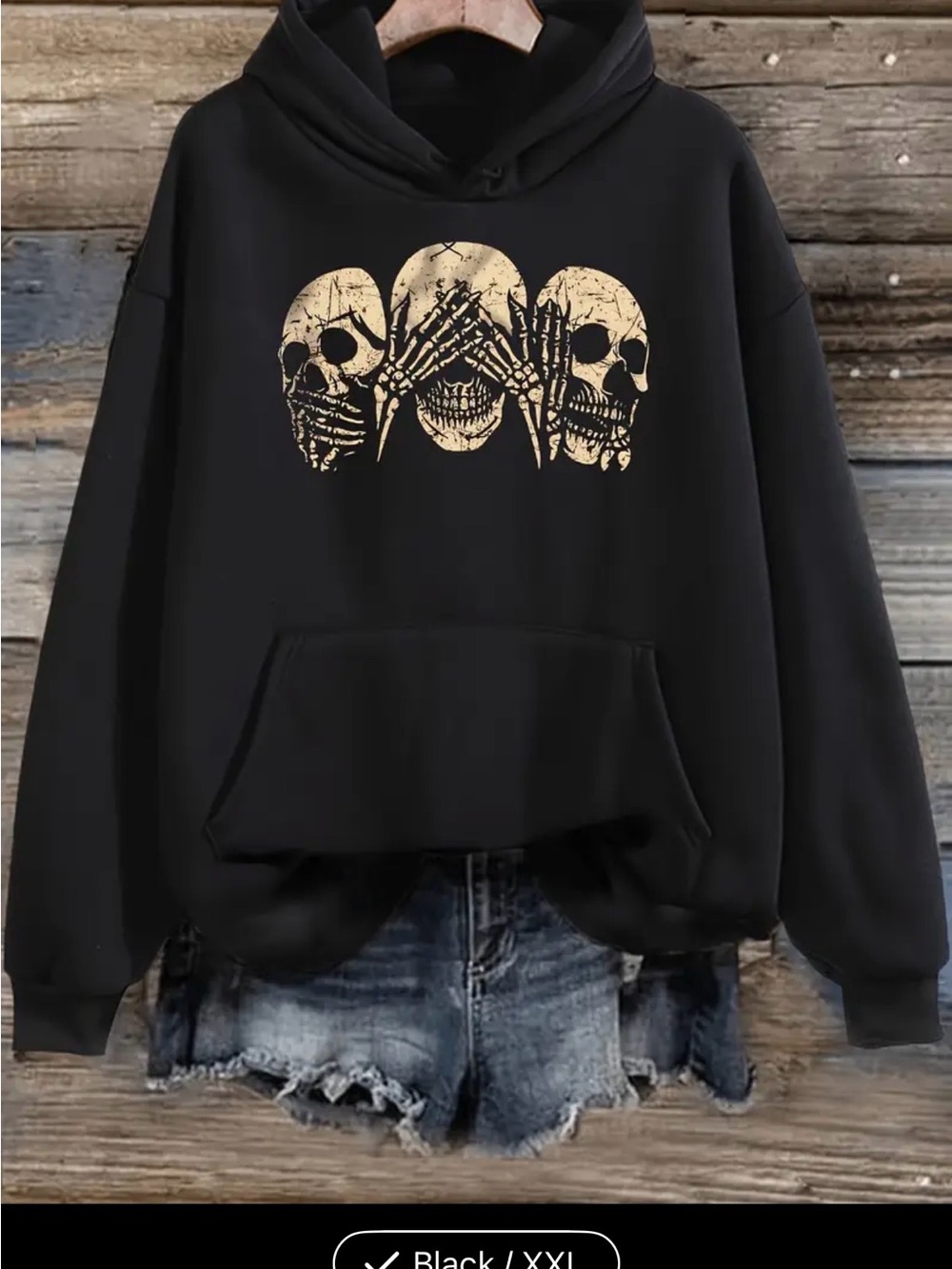 2X Thin Polyester Skull Hoodie New